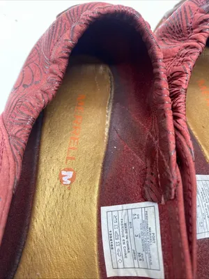Merrell Suede Vibram Sole Ballet Flats Women’s 5.5 Comfort Shoes Red Port thumbnail 5