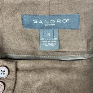 Sandro Brown Faux Suede Wide Leg Trouser Pants 6 thumbnail 5