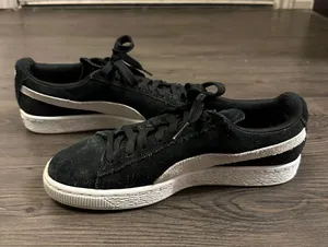 Puma Black And White Suede Shoes thumbnail 7