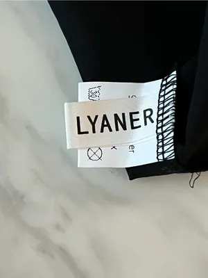 LYANER Black Satin Cowl Neck Slip Mini Dress Women’s Size M Adjustable Straps thumbnail 7