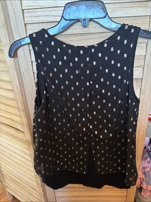 I.N San Francisco V-Neck Sleeveless Top with Gold Dot Print Small thumbnail 5