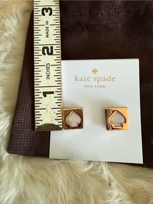 Kate Spade Rosegold Hole Punch Spade Pierced Earrings thumbnail 7