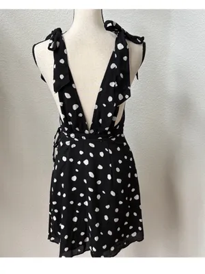 Abercrombie & Fitch wrapped-up mini dress polka dot M thumbnail 6