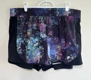 Fila Sport Black Cosmic Athletic Shorts Lined XL women thumbnail 1