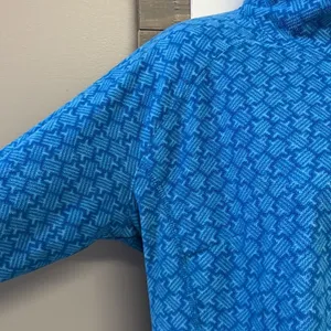 Columbia Women’s Blue Mock Neck Zip Up Long Sleeve Abstract Pattern Pullover- Lg thumbnail 5