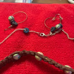 Boho beaded necklace set Brown thumbnail 3