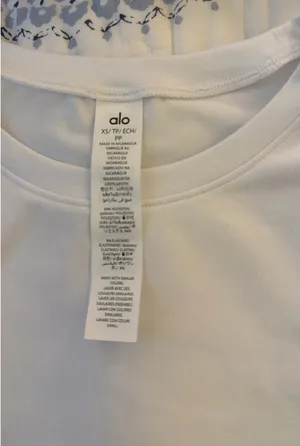White Alo Crop Yoga Top thumbnail 4