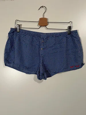 Vintage Aerie PJ Shorts Micro Shorts Blue Polka Dot Sz Large thumbnail 3