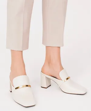 Giani Bernini Ivory slip on mules  thumbnail 1