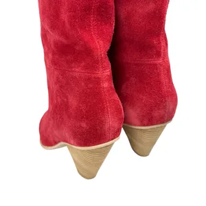 Jeffrey Campbell Free People Senita Mid Stella Slouch‎ Boot Red Suede Size 8 thumbnail 6