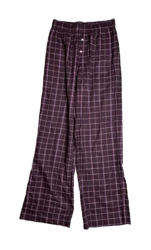 Madewell Pajama Pants Plaid Women Maroon‎ XS thumbnail 1