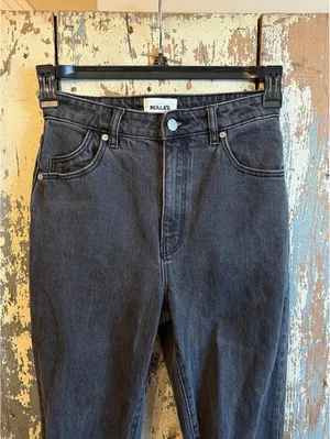 Rolla's High-Rise straight-leg women's jeans washed black distressed, size 27 thumbnail 2