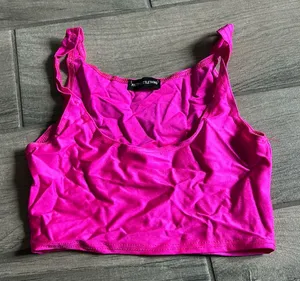 Pretty little thing hot pink cropped tank thumbnail 1