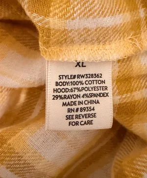 Ultra Flirt Yellow Plaid Hooded Flannel Button-Down Shirt Size XL - NWOT thumbnail 8