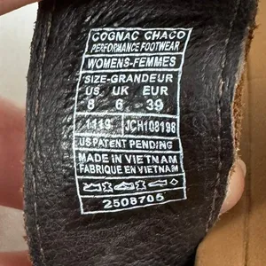 Chaco Maya II Leather Sandals Womens 8 Cognac Brown Strappy Toe Loop thumbnail 6