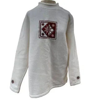 Vintage 1990s Croft & Barrow Sport White Snowflake Sweater Size Small Oversized thumbnail 1