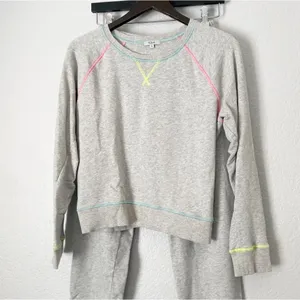 RAILS Theo Top & Devon Bottom Neon Heather Gray Sweat Set XS thumbnail 2