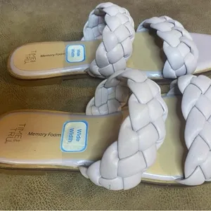 Time and Tru Women's Braided Sandals - Purple thumbnail 2