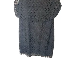 Free People Black Crochet Lace Mini Dress Open Back Sleeveless Scalloped Hem XS thumbnail 5
