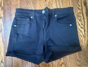 American eagle black high rise shortie denim shorts thumbnail 1