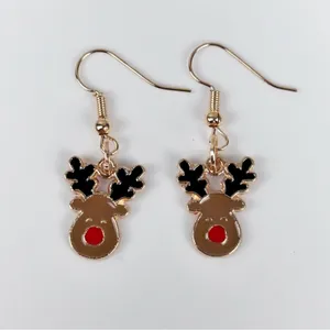 3 Pairs of Christmas Hook Earrings, Reindeer, Bell, Santa Claus, New! thumbnail 4
