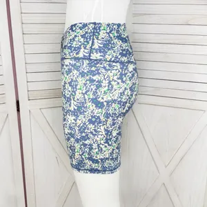 Offline Aerie Floral‎ Crossover High Waist Bike Shorts Blue Small 7 Inch thumbnail 4