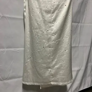 Women's Rhinestone Cream Lace Halter Maxi Dress Size Small thumbnail 10