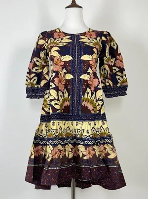 NWOT Farm Rio Ainika Chill Mini Dress Floral Womens Sz XXS Puff sleeves ruffle thumbnail 4