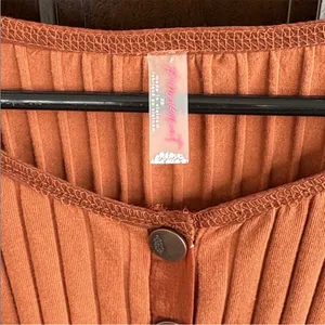 NWT Free People Movement Bella Layer Ribbed Henley Top Spiced Copper Generous XS thumbnail 9