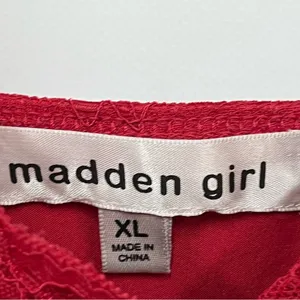 Madden Girl Lace Cami Top Size XL red Floral adjustable straps sexy camisole thumbnail 3