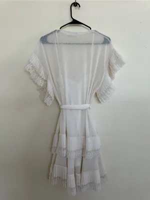 Zimmermann Espionage Pleat Frill Mini Dress Cream Ecru, US 8 Zimmermann size 2 thumbnail 6