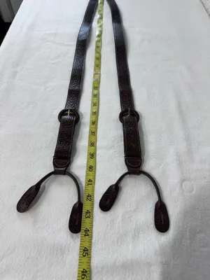 Men's Suspenders, Wide Y Style, Faux Leather with Leather Ears Western Classic thumbnail 11