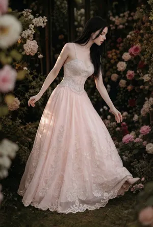 PC Mary’s Blush Princess Beaded Corset Gown Strapless Boned Bodice Prom/Wedding thumbnail 1