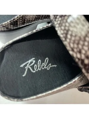 Rebels Vegan Leather Slingback Mule Reptile Snake Print Gray Slipons Sz 7.5 NWT thumbnail 8