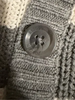2000s vintage style 2011 aeropostale gray and white striped hooded knit cardigan thumbnail 10
