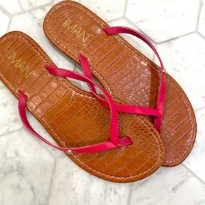 IMAN Pink and Tan‎ Flip Flop Sandals Size 8.5 Casual thumbnail 7