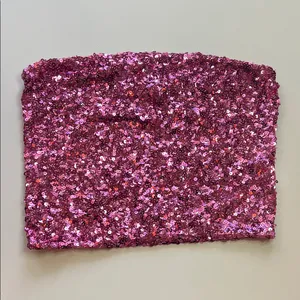 Free People Fuchsia Sequin Strapless Tube Top thumbnail 9