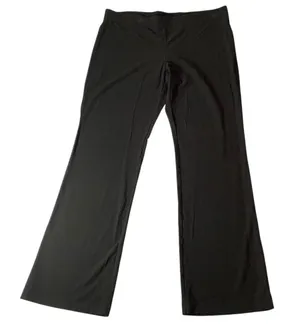 Ann Taylor Black Wide Leg Pull On Career Pants Stretch High Rise Large thumbnail 1