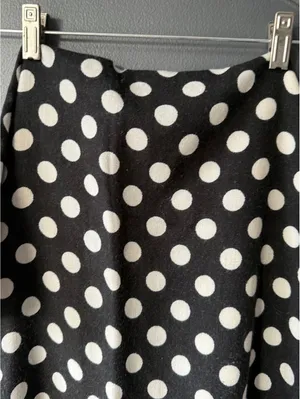 Black and White Polka Dot Shawl with Fringe thumbnail 6