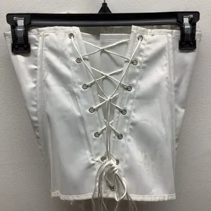 Vintage White Size Small Corset Top. Has a Sticker Marking On Back thumbnail 3