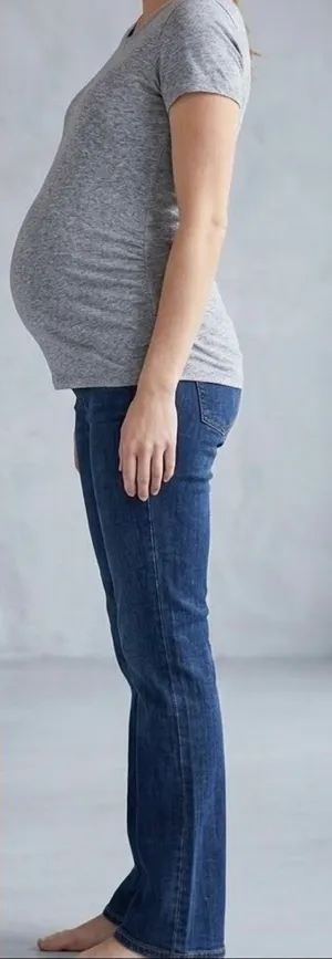 Liz Lange Dark Wash Maternity Bootcut Jeans (Size 6 thumbnail 1