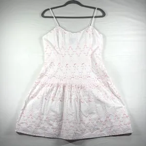 Roller Rabbit Target Pink White Eyelet Embroidery Drop Waist Sun Dress Small New thumbnail 2