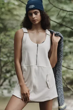 ANTHROPOLOGIE- Daily Practice Jockey Mini Dress Ivory Size S thumbnail 1