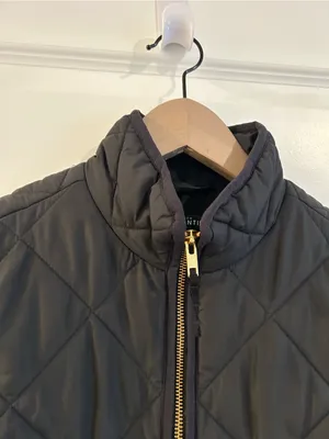 J Crew Black Quilted Vest Size S thumbnail 2