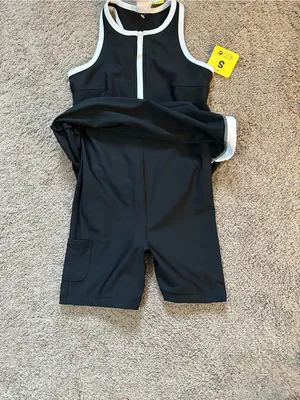 SAGE Collective Tennis Dress with Shorts Womens S Black Pickleball Activewear thumbnail 8
