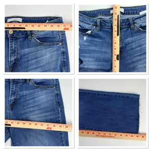 Kancan Women Size 31 Bootcut Crop Jeans Distressed Mid Rise Medium‎ Wash Raw Hem thumbnail 7