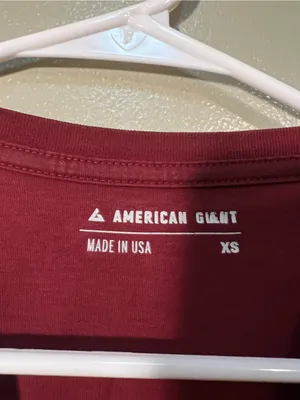 American Giant Women's Size XS T-Shirt Crewneck Short Sleeve Burgundy‎ Cotton thumbnail 8