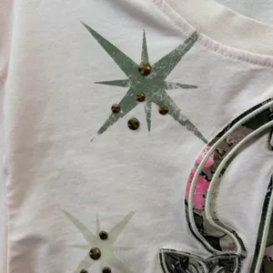 Smoke Rise Red Camo Cropped Tee Womens Size Large Pink Embroidered thumbnail 3