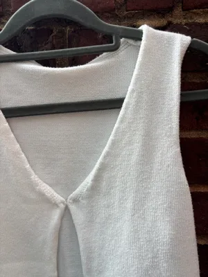 Knit Open Front Vest White thumbnail 3