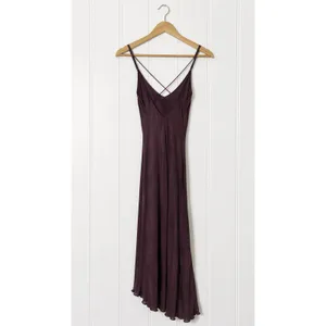 AG Adriano Goldschmied Scarlet Slip Dress XS Burgundy Cross Back Asymmetrical thumbnail 4